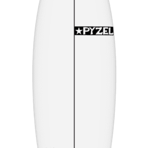 pyzel happy twin surfboard in white